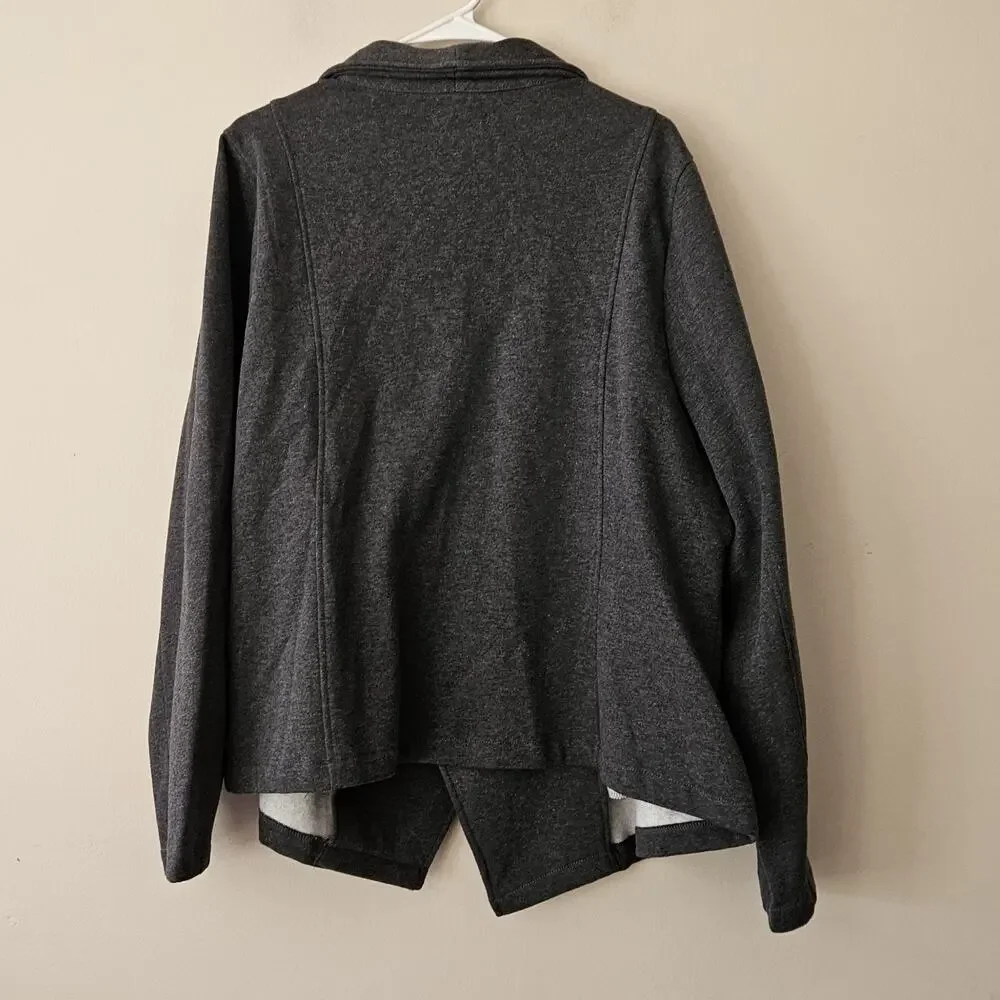 Torrid Size 3 Womens Jacket Fleece Drape Front Gray 3x 22-24 NWT - Picture 4 of 7